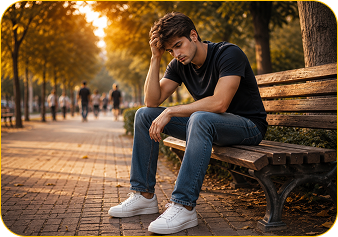 Man dealing with negative energy